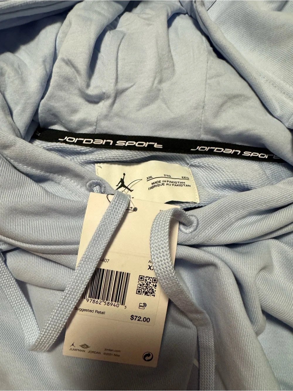 Jordan Men's Dri-FIT Sport Crossover Fleece Hoodie Hydrogen Blue Size XXL NWT